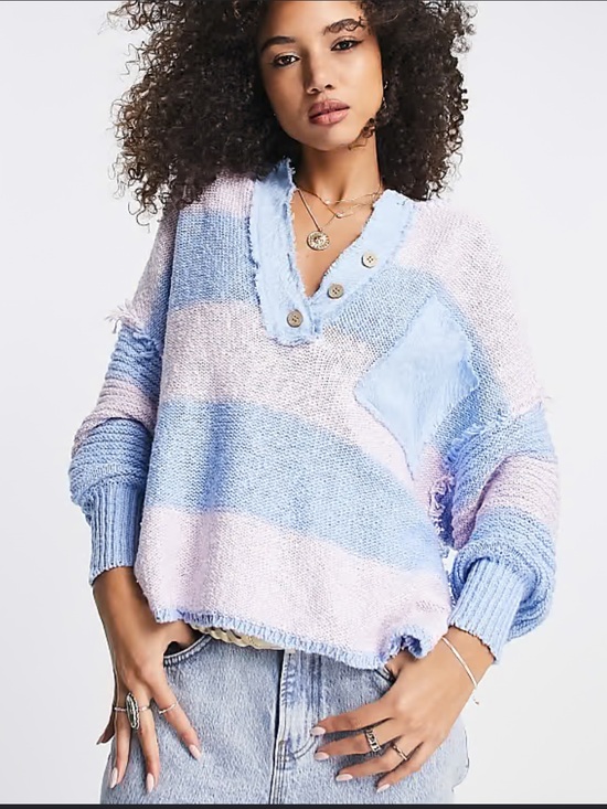 Fate Sweaters - Nwt Fate Road Trip Rugby Henley Top Pocket Medium Oversized